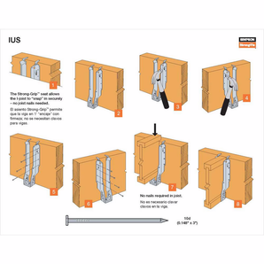 Étrier de solive IUS galvanisé à montage frontal pour bois d'ingénierie 1 3/4 po x 11 7/8 po