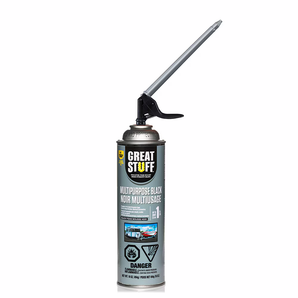 Mousse isolante expansive polyvalente noire avec applicateur Smart Dispenser réutilisable (16 oz - 454 gr)