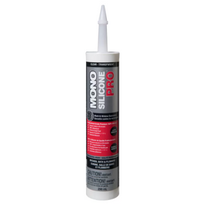MONO Scellant de plomberie haute performance pour cuisines et salles de bains PRO, silicone transparent (290 ml)