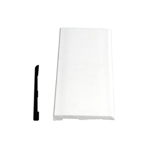 Plinthe à déclin en PVC blanc durable 5/16 po x 3 1/8 po x 8 pi.