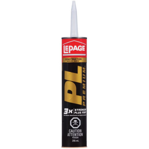 LePage PL Premium Polyurethane Construction Adhesive, Interior/Exterior, Waterproof, 295 ml