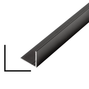 Black aluminum corner molding, 1 in x 1 in x 8 ft.