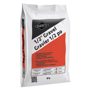 Gravier 1/2 po, 30 kg, pierre naturelle concassée - Drainage, entrées et allées - Aménagement paysager décoratif