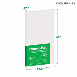 Panneau isolant rigide en mousse de polystyrène expansé 0.75 po x 14.5 po x 48 po avec une résistance thermique de 2.81