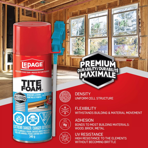 Mousse isolante en spray pour portes et fenêtres usage intérieur/extérieur (340 gr)
