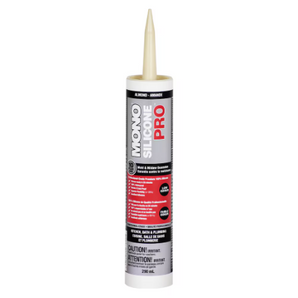MONO Scellant de plomberie haute performance pour cuisines et salles de bains PRO, silicone à l'amande (290 ml)