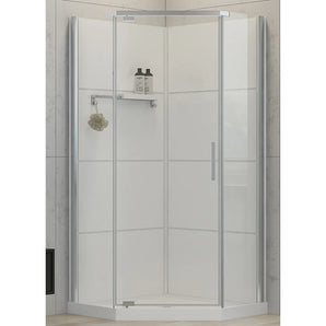 Douche verre clair finition chrome