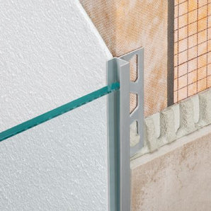 Schluter DECO-SGC Profilé de support pour cloison de douche en verre aluminium anodisé Mat 1/2" (12.5 mm) x 9/16" x 8' 2-1/2"