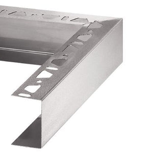 Schluter KERDI-BOARD-ZC Coin extérieur 90° - acier inoxydable (V2) brossé 2"