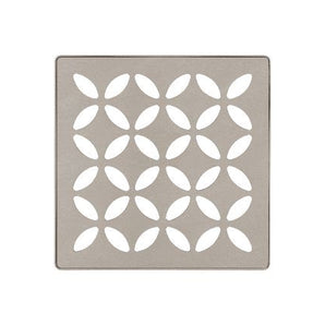 Schluter KERDI-DRAIN Ensemble de grille carrée Floral - acier inoxydable (V2) gris pierre 4"