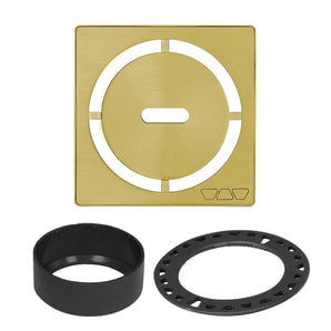 Schluter KERDI-DRAIN Ensemble de grille carrée Pure - acier inoxydable (V2) or classique brossé 4"