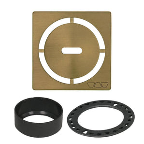 Schluter KERDI-DRAIN Ensemble de grille carrée Pure - acier inoxydable (V2) or antique brossé 4"