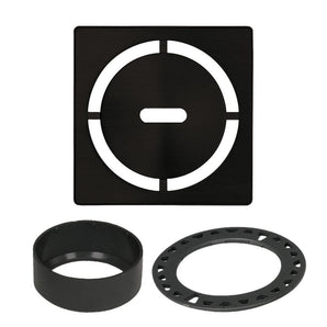 Schluter KERDI-DRAIN Ensemble de grille carrée Pure - acier inoxydable (V2) noir mat 4"