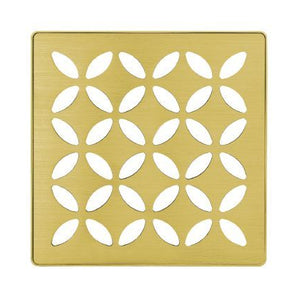 Schluter KERDI-DRAIN Ensemble de grille carrée Floral - acier inoxydable (V2) or classique brossé 4"