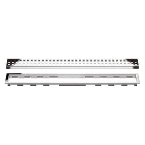 Schluter KERDI-LINE Drain linéaire encastré avec design de grille Square - acier inoxydable (V4) chrome 3/4" x 31-1/2"