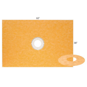 Schluter KERDI-SHOWER-T Kit de bac de douche préfabriquée en pente avec position de sortie centrée 1-1/8" x 38" x 60"