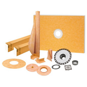 Schluter KERDI-SHOWER-KIT Ensemble de douche avec position de sortie centrée KERDI-SHOWER-KIT avec 2" ABS bride et acier inoxydable gille 38" x 60"