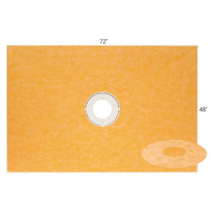 Schluter KERDI-SHOWER-T Kit de bac de douche préfabriquée en pente avec position de sortie centrée 1-1/4" x 48" x 72"