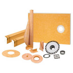 Schluter KERDI-SHOWER-KIT Ensemble de douche avec position de sortie décentrée KERDI-SHOWER-KIT avec 2" PVC bride et acier inoxydable gille 38" x 60"