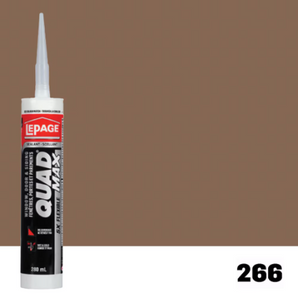 LePage QUAD MAX Brun #266 Scellant flexible tout temps pour fenêtres, portes et bardages (280 ml)
