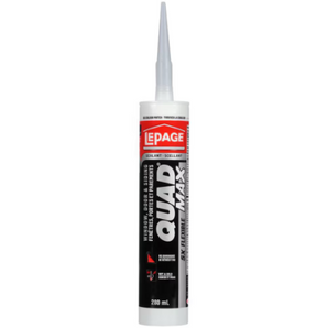 LePage QUAD MAX Clair #000 Scellant flexible tout temps pour fenêtres, portes et revêtements