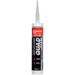 LePage QUAD MAX Gris #551 – Scellant flexible et étanche pour fenêtres, portes et revêtements (295ml)