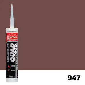 LePage QUAD MAX Rouge #947 Scellant flexible tout temps pour fenêtres, portes et bardages (280 ml)
