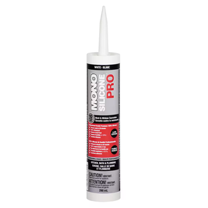 MONO Scellant de plomberie haute performance pour cuisines et salles de bains PRO, silicone blanc (290 ml)