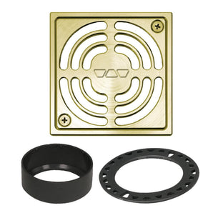 Schluter KERDI-DRAIN Ensemble de grille carrée Contour - aluminium anodisé laiton brossé 4"
