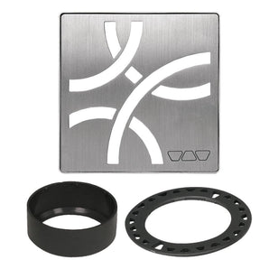 Schluter KERDI-DRAIN Ensemble de grille carrée Curve - acier inoxydable (V2) brossé 4"