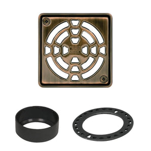 Schluter KERDI-DRAIN Ensemble de grille carrée Classic - acier inoxydable (V2) bronze huilé 4"