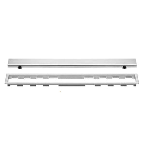 Schluter KERDI-LINE Drain linéaire encastré avec design de grille Solid - acier inoxydable (V4) brossé 3/4" x 27-9/16"