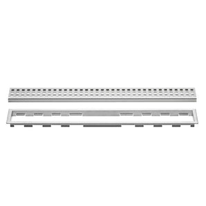 Schluter KERDI-LINE Drain linéaire encastré avec design de grille Square - acier inoxydable (V4) brossé 3/4" x 31-1/2"