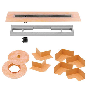 Schluter KERDI-LINE Ensemble de caniveau décentré de drain linéaire 31-1/2"