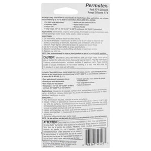 PERMATEX High Temperature Red RTV Silicone Adhesive Sealant (80ml)