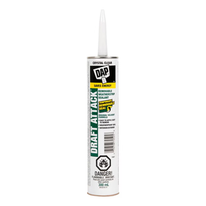 DAP DRAFT ATTACK® Mastic d'étanchéité amovible pour coupe-froid, cristal clair (300 mL)