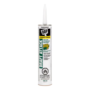 DAP DRAFT ATTACK® Mastic d'étanchéité amovible pour coupe-froid cristal clair (300 mL)