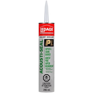 LePage PL Acousti-Seal Soundproofing Vapor Barrier Adhesive, Black, Flexible (295 ml)