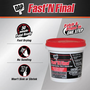 DAP FAST N FINAL Plâtre à Reboucher Léger, (237ml)
