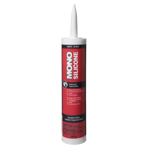 MONO 100% Silicone Scellant pour cuisine et salle de bains, Blanc (290ml)